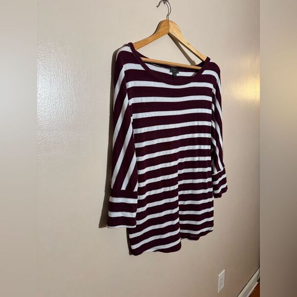 Burgundy 41 Hawthorn Striped Top Size L VGUC - Picture 3 of 5
